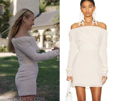 Camille Emily In Paris Season 3, Camille Emily In Paris Outfits, Emily In Paris Camille, Emily In Paris Season 3, Paris Clothes, Camille Razat, Emily In Paris Outfits, White Off Shoulder Dress, Style Collage