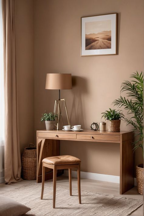 Explore cozy coffee corner ideas featuring beautiful brown decor, plants, and perfect setups for a relaxing home coffee space. Corner Office Space, Coffee Nook Ideas, Coffee Corners, Shelf Arrangement, Cozy Ideas, Framed Leaves, Nook Ideas, Coffee Nook, Corner Office