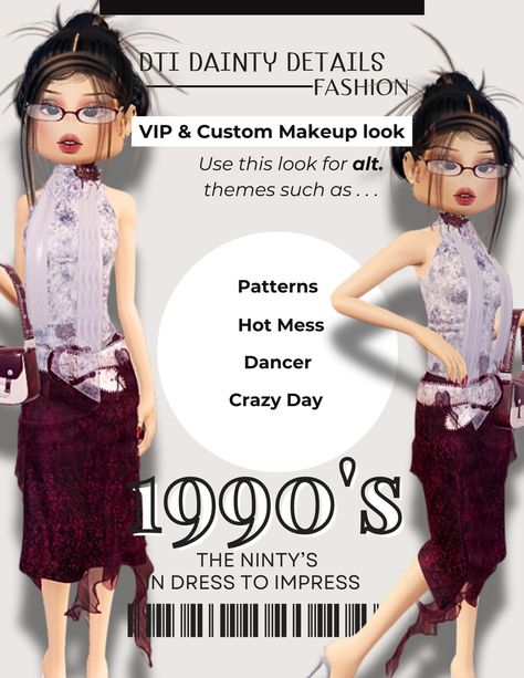 Dress to impress 1990s, dti 1990s, 1990s dti, dti inspo, dti 1990s inspo, dti themes, dti ideas, dti theme ideas, dti outfits, dress to impress, dress to impress roblox, roblox, dress up games, girly games, #dresstoimpress #dtiyschallenge #roblox #robloxdresstoimpress #dresstoimpressideas 1990s Fashion Dress To Impress, 1990s Outfit Ideas, Dress To Impress Party Theme, 1990s Dress To Impress, Girly Games, Dti Theme, 1990s Dress, Roblox Dress, Dress Up Games