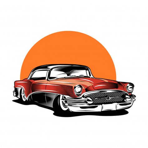 Classic car Premium Vector | Premium Vector #Freepik #vector #vintage Vintage Car Cartoon, Retro Car Drawing, Classic Car Drawing, Classic Car Illustration, Vintage Car Garage, Vintage Car Art, Garage Logo, Car Logo Design, Cartoon Cars