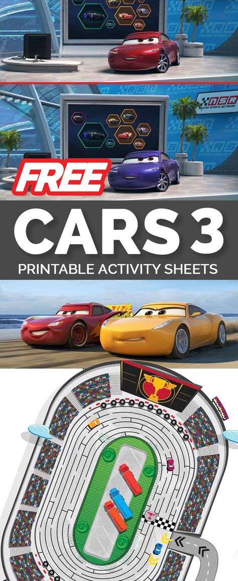 Cars 3 printables.  Officially licensed Cars 3 printables from Disney Pixar. Download and print from your own home computer. Perfect for Cars 3 birthday parties and fun activities for little ones at home! Disney Cars Birthday Party, Pixar Cars Birthday, Cars Birthday Party, Disney Cars Party, Disney Cars Birthday, Cars Birthday Party Disney, Car Themed Parties, Cars Party, Party Crafts