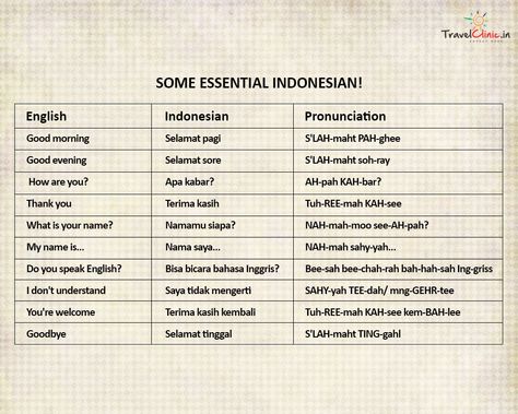 It’s always good to know a few things in all #languages. It keeps you safe and eases your travel. Here’s a helping hand to make sure you have some basic #Indonesian in place. #TravelClinic #ExpectMore #HappinessGuaranteed #SomeEssentialIndonesian #IndonesianLanguage #LanguageLearning #LearnIndonesian #LanguageMatters Indonesian Words, Pranks Pictures, Boyfriend Pranks, Indonesian Language, Learn Language, Boyfriend Pranks Pictures, Language Worksheets, All Languages, Sentence Structure