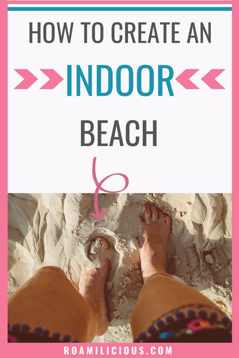 Want to feel the sand between your toes and soak up the beach life? Here's how you can make an indoor beach if you can't make it to the ocean! It's easy and simple to bring the beach inside! #indoorbeach #howtomakeanindoorbeach Indoor Beach, Beach Office, Sand Floor, Vbs Crafts, Romantic Travel, Foodie Travel, White Sand Beach, Beach Sand, Travel Food