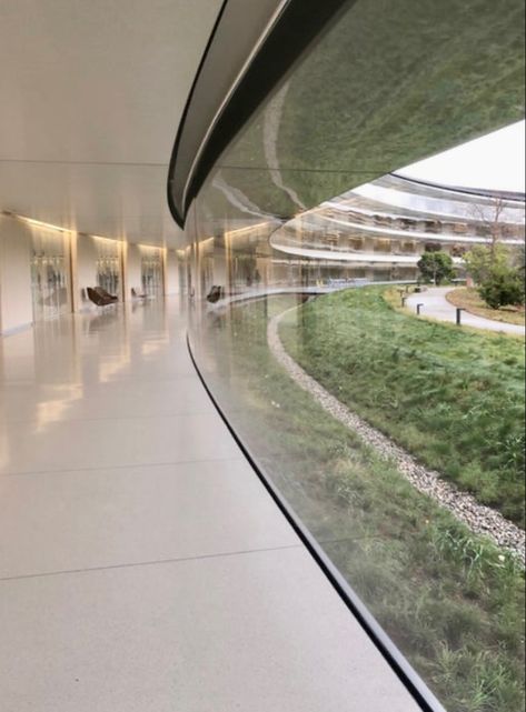 Apple Park Interior, Tech Architecture, Google Building, Apple Headquarters, Apple Office, Apple Building, Apple Aesthetic, Apple Park, Offer Accepted