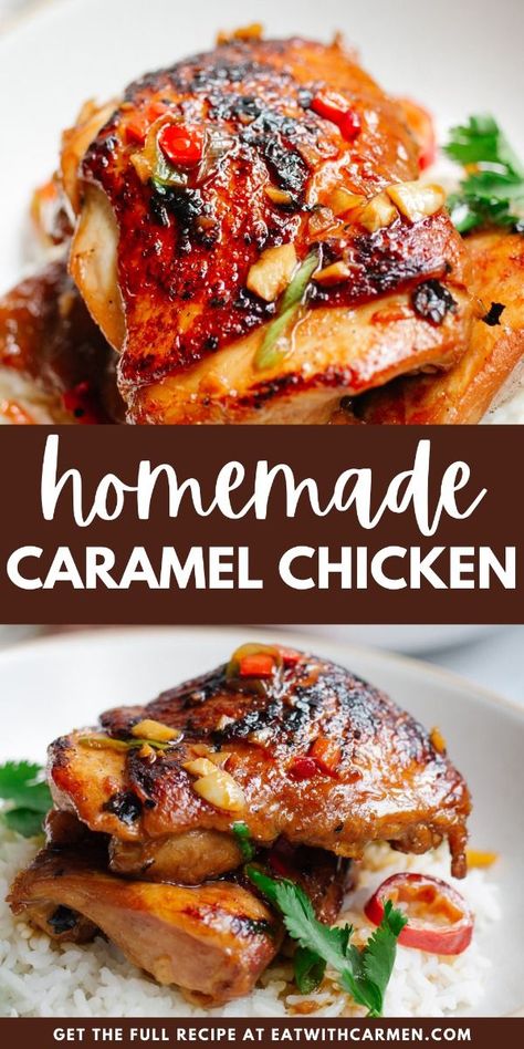 Caramel Chicken (easy 30-minute recipe): This caramel chicken recipe is a perfect blend of sweet and savory, ready in just 30 minutes for a delicious meal. Carmel Chicken, Orange Chicken Meatballs, Miso Caramel, Easy Fall Dinner, Caramel Chicken, Healthy Orange Chicken, Easy Orange Chicken, Braised Cabbage, Apple Chicken