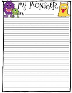 Monster Descriptive Writing {Freebie} Monster Writing, Fall Classroom, 3rd Grade Writing, Halloween Writing, My Monster, 2nd Grade Writing, 1st Grade Writing, 4th Grade Writing, First Grade Writing