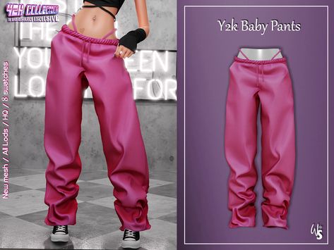 The Sims Resource - Sims 4 - Clothes - WisteriaSims - For Woman - ✰Y2K Baby✰ Pants for woman Sims 4 Y2k Clothes, Sims 4 Free Mods, Different Body Sizes, Sims 4 Tsr, Youtube Thumbnail Design, Play Sims 4, The Sims 4 Pc, Pelo Sims, Sims 4 Expansions