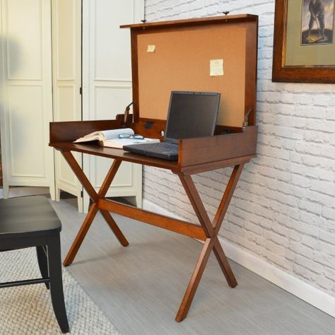 Flip Top Desk, Beige Desks, Brown Board, Kitchen Entertaining, Classic Furniture Design, Desk Bed, Dream Desk, Unique Desk, Desk Layout