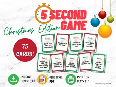 Game For Work, Christmas Group Games, Christmas Questions, New Year Printables, Xmas Games, Fun Christmas Party Games, Group Name, Minute To Win, Work Fun