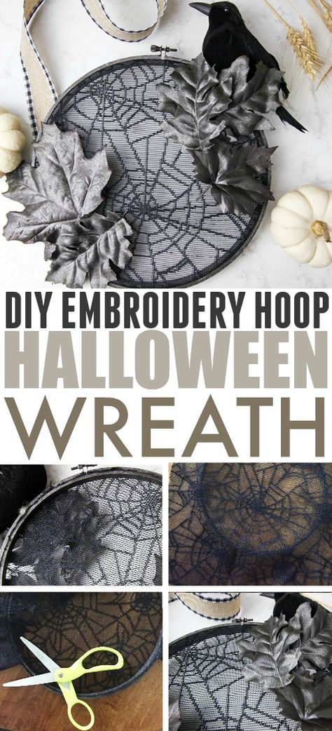 Diy Halloween Candy, House Embroidery, Embroidery Halloween, Bronze Spray Paint, Wreath Embroidery, Creek House, Embroidery Hoop Crafts, Halloween Letters, Dollar Store Halloween