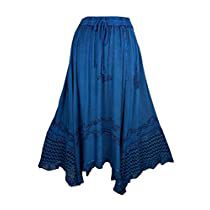 Check this out on Amazon Long Boho Skirt, Boho Chic Skirts, Western Skirts, Classy Skirts, Skirts Flowy, Blue Maxi Skirt, Rayon Skirt, Bohemian Style Clothing, Blue Clothing