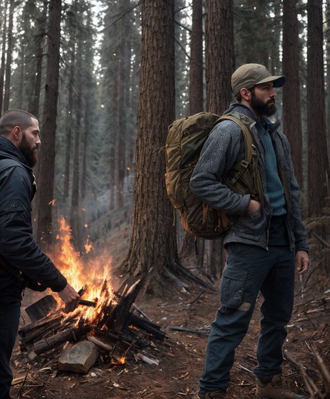 Survivalist Character Art, Woodsman Aesthetic, Woodsman Style, Outdoor Event Ideas, Lumberjack Aesthetic, Outdoorsmen Style, Hiking Outfit Men, Rugged Aesthetic, Mens Outdoor Fashion