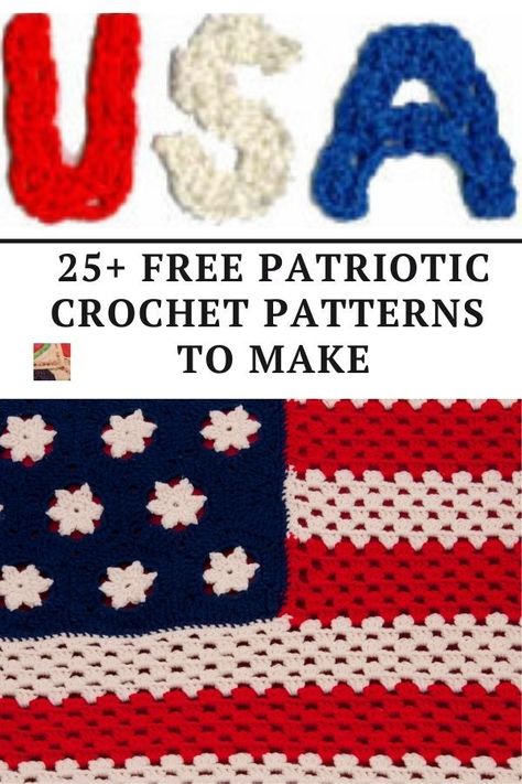 American Flag Crochet Pattern Free, American Flag Granny Square, Crochet Patriotic Patterns Free, Patriotic Crochet Patterns, Crochet Patriots, American Flag Crochet, Patriotic Patterns, Patriotic Crochet, American Flag Blanket