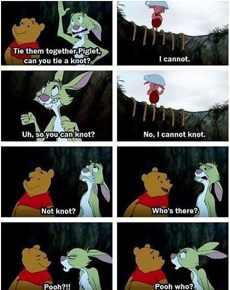 The knot master - 9GAG Winnie The Pooh Movie, Disney Memes Clean, Disney Minecraft, Eeyore Quotes, Funny Memes About Life, Funny Disney Memes, Funny Disney, Clean Memes, Disney Jokes