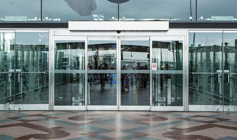 Terminal building gate entrance and automatic glass door. Airport terminal build , #AD, #gate, #entrance, #Terminal, #building, #automatic #ad Airport Entrance, Airport Gate, Gate Entrance, Automatic Sliding Doors, Main Entrance Door, Airport Terminal, Modern Entryway, Door Upgrade, Residential Construction