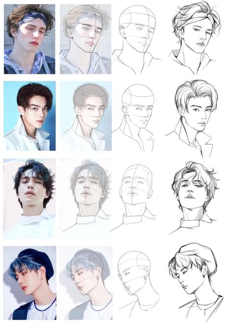 Male Facial Features Drawing, Head Poses Drawing Reference, Sculpture Easy, Boy Haircut Ideas, How To Draw Anything, Seni Korea, Bird Sculptures, Boy Haircut, Soulmate Sketch