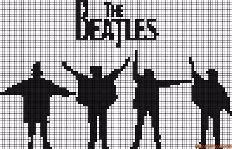 musique - music - beatles - point de croix - cross stitch - Blog : http://broderiemimie44.canalblog.com/ Beatles Alpha Pattern, The Beatles Alpha Pattern, The Beatles Crochet Pattern, Beatles Logo, Shadow People, Graph Crochet, Iron Beads, Crochet Tapestry, Perler Bead Art