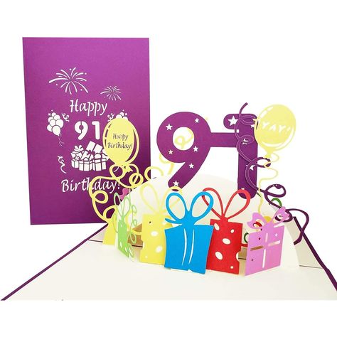 91st Happy Birthday Card. Brand: iGifts And CardsProduct Model: 449Product Dimensions: 17.78 x 12.7 x 0.25 cm; 31 g