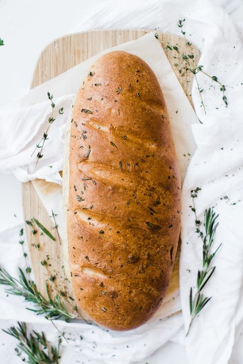 Fast, most delicious,easy french bread recipe.Warm, soft and fluffy on the inside, golden delciious crust on the outside. Add fresh herbs for a rustic take! Herb French Bread, Soft French Bread Recipe, Soft French Bread, Easy French Bread, Easy French Bread Recipe, Yummy Vegetables, Homemade Bakery, Homemade French Bread, Bakery Goods