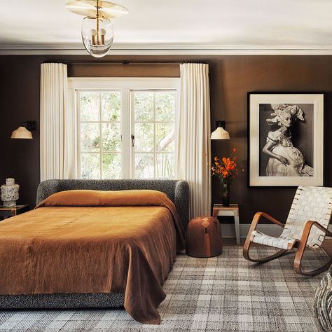 The Future Perfect - ELLE DECOR Neutral Brown Paint Colors, Most Popular Paint Colors, Brown Paint Colors, Paint Trends, Bed Interior, Popular Paint Colors, Serene Bedroom, Brown Paint, Chic Bedroom