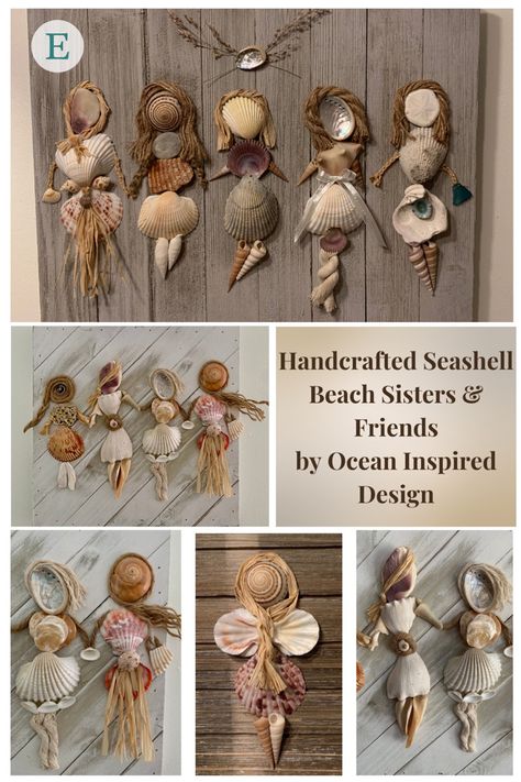 Custom made shell people are available at OceanInspiredDesign on Etsy. Personalized gifts are so unique and fun to give family or frieds this holiday season. I also offer family tree seashell people. Seashell People, Shell People, Seashell Garland, Seashell Artwork, Seashell Wind Chimes, Beach Themed Crafts, Seashell Beach, Seashell Wall Art, North Carolina Beaches