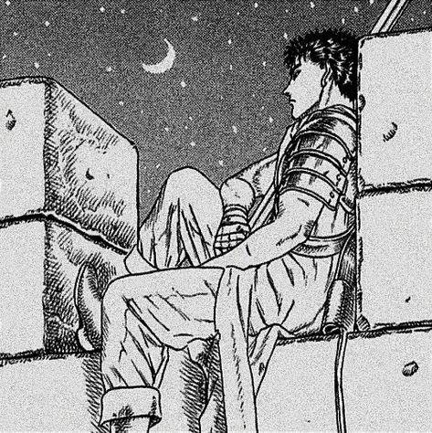 Berserk Icons, Berserk Guts, My Guy, Manga Pfp, Manga Icons, Moon, Black And White, Wall, White