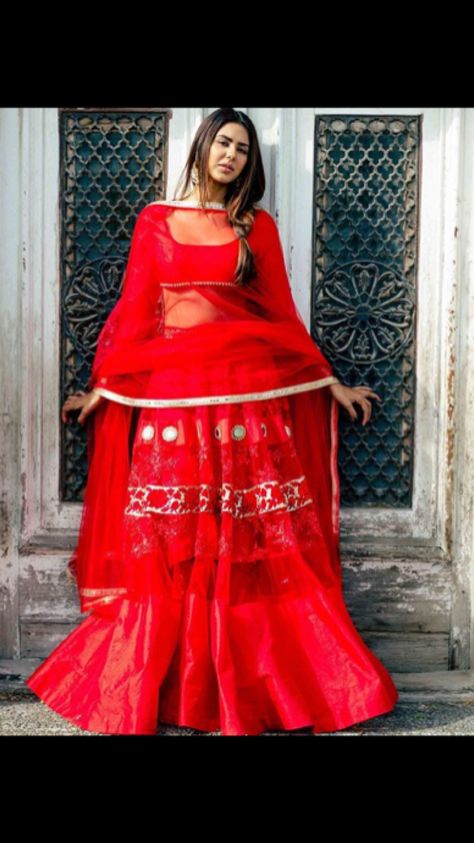 Sonam Bajwa in red indian wear Sonam Bajwa, Punjabi Models, Simple Lehenga, Half Saree Lehenga, Diwali Outfits, Punjabi Fashion, Punjabi Outfits, Indian Saree Blouses Designs, Red Lehenga