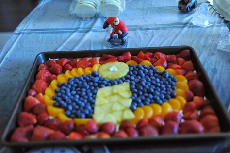 Incredibles birthday party ideas The Incredibles Birthday Party, Fruit Tray Ideas, Incredibles Birthday Party, Pixar Party, Birthday 4, 5th Birthday Party Ideas, Incredibles 2, Jack Jack, Tray Ideas