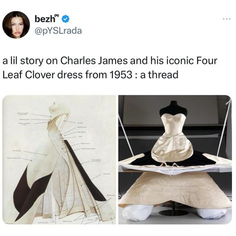 a lil story on Charles James and his iconic Four Leaf Clover dress from 1953 : a thread Clover Dress, Fashion Dream Job, Wedding Photoshoot Props, Charles James, Clothes Making, Photoshoot Props, Formal Outfits, Pretty Stuff, Jewelry Outfit