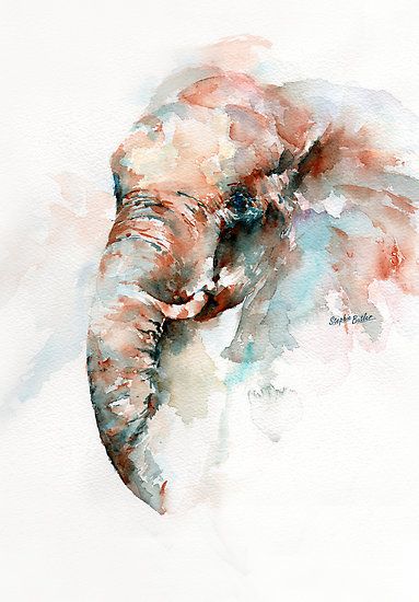 Wild in Samburu by Stephie Butler Watercolor Elephant, Elephant Painting, Wildlife Paintings, Wildlife Artists, Art Diary, Small Canvas Art, Elephant Art, Watercolor Animals, Wildlife Art