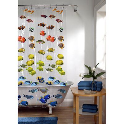 Fish Bathroom, Shower Hooks, Shower Curtain Decor, Shower Curtain Hooks, Colorful Fish, Swansea, Shower Stall, Fish Design, New School