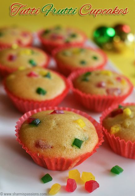 Tutti Frutti Cupcake Recipe Fruity Cupcake Flavors, Tutti Fruity Cupcakes, Tutti Frutti Cookies, Eggless Tutti Frutti Cake Recipe, Muffin Liners, Cupcake Recipe, Cupcakes Recipe, Vanilla Essence, Cupcake Liners