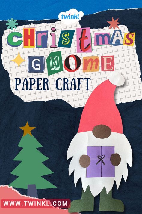 Christmas Gnome Paper Craft Gnome Paper Craft, Gnome Crafts For Kids, Christmas Gnome Craft, Gnome Craft, Addition And Subtraction Worksheets, Subtraction Worksheets, Scissor Skills, Craft Kids, The Spirit Of Christmas