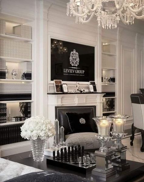 Luxury Living Room Decor, Black And White Living Room, White Living, White Living Room, Studio Interior, Decor Home Living Room, Classic Interior, A Living Room, Dream Home Design