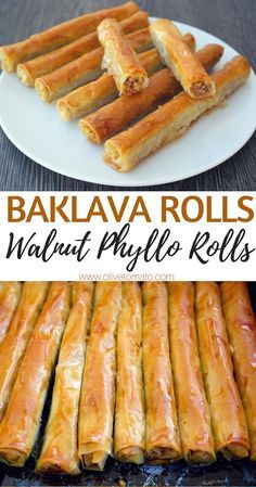 Phyllo Rolls, Baklava Recept, Baklava Rolls, Easy Baklava, Phyllo Dough Recipes, Rolls Easy, حلويات عربية, Pasta Fillo, Baklava Recipe