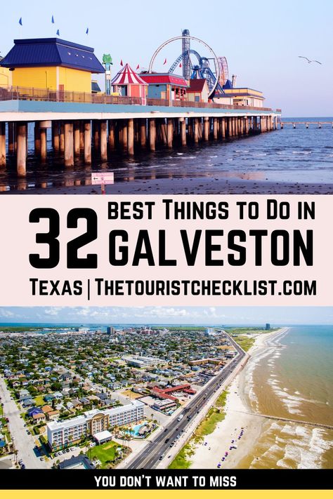 Wondering what to do in Galveston, TX? This travel guide will show you the best attractions, activities, places to visit & fun things to do in Galveston, Texas! Start planning your itinerary and bucket list now! #galveston #galvestonisland #galvestontexas #thingstodoingalveston #Unitedstates #usatravel #USA #travel Galveston Texas Vacation, Family Vacations In Texas, Moody Gardens, Southwest Travel, Texas Vacations, Galveston Texas, Galveston Tx, Usa Travel Guide, Us Travel Destinations