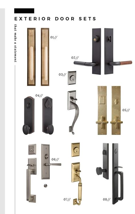 Statement Interior and Exterior Door Knobs - Room for Tuesday Blog Statement Door, Barn Exterior, Hanging Sliding Doors, Exterior Door Hardware, Front Door Hardware, Entry Door Handles, Modern Entry Door, Interior Door Styles, Door Handles And Locks