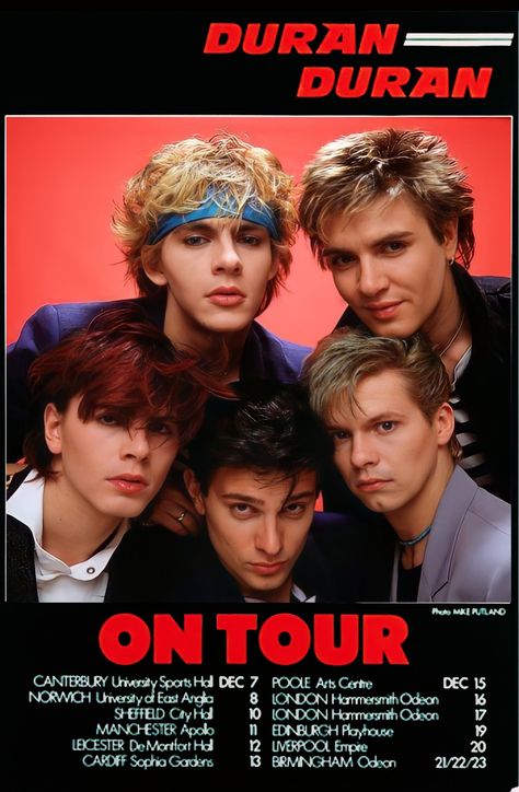 Poster 1982 Duran Duran 80s Poster, 80s Bands Posters, 80s Band Posters, 80s Music Posters, 80s Music Aesthetic, Duran Duran Poster, Disco Bathroom, 80s Singers, Phone Banner