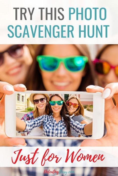 Try this photo scavenger hunt made just for women! - click to get the full details. #womenactivities#scavengerhuntideas#defeatingbusy Christian Women's Ministry, Motherhood Tips, Photo Scavenger Hunt, Women Activities, Hunting Women, Camo And Pink, Nike Pro Women, Iyengar Yoga, Womens Ministry