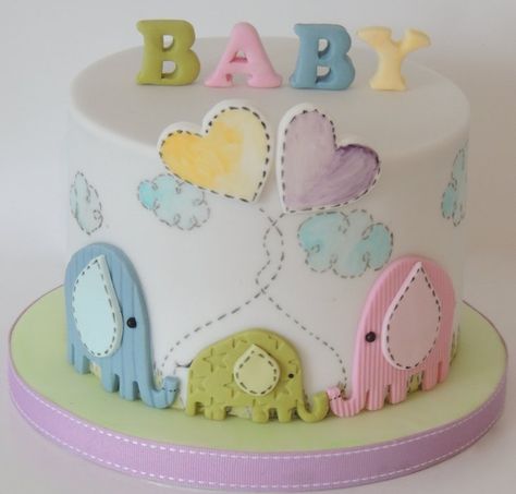 Elephant Baby Shower - by ShereensCakes @ CakesDecor.com - cake decorating website Torturi Baby Shower, Elephant Baby Shower Cake, Idee Babyshower, Cake Wrecks, Elephant Cakes, Baby Elefant, Christening Cake, Elephant Baby Showers, Baby Cakes