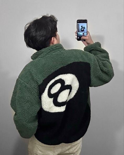 Dark aesthetic selfie  stussy jacket 8 ball Stussy 8 Ball Jacket, 8 Ball Jacket, Stussy Jacket, Stussy 8 Ball, 8 Ball, Mirror Selfie, Mirror