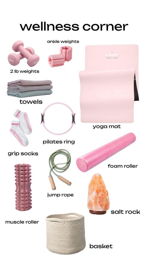 wellness corner #pilates #wellnesscorner #workout #yoga Workout Corner In Bedroom, Small Gym Ideas, Workout Corner, Wellness Corner, Pilates Room, Mini Gym, Workout Room Home, Pilates At Home, Muscle Roller