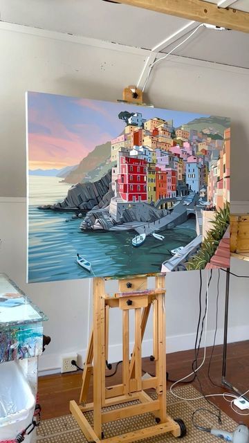 Chris Firger Art, Chris Firger, Prophetic Painting, Building Painting, Instagram Painting, Italy Painting, Beautiful Art Paintings, Canvas For Beginners, Easy Canvas Painting