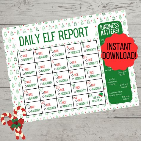 Daily Behavior Report, Elf Printables Free, Elf Report Card, Behavior Report, Elf Printables, Elf Notes, Elf Games, Bad Elf, Elf Kit