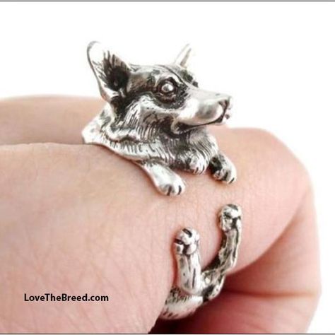 Living In The Jungle, Animal Themed Jewelry, Welsh Corgi Puppies, Animal Ring, Dog Ring, Corgi Puppy, Super Cute Animals, Animal Rings, Wrap Ring