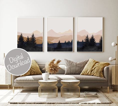 Mountain Wall Art Gallery Wall Set, 3 Piece Wall Art, Watercolor Mountain Print, Landscape Print Set, Modern Home Decor, Printable Triptych https://www.etsy.com/listing/899837637 Abstract Mountain, Mid Century Modern Wall Art, Above Bed Decor, Cactus Wall Art, Mid Century Modern Walls, Southwestern Decorating, Mountain Print, 3 Piece Wall Art, Mountain Wall Art