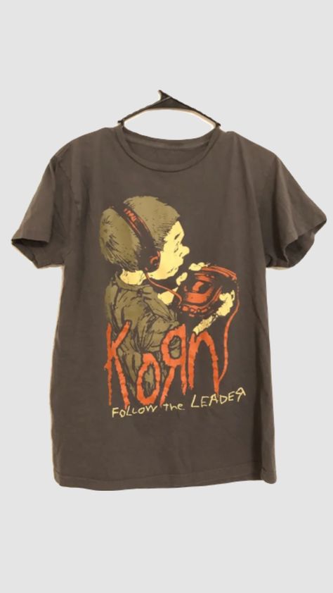 Korn Follow The Leader Band Shirt Men’s Size Medium Double Sided Korn Shirt, Silly Clothes, Follow The Leader, Band Shirt, Band Shirts, The Leader, Band Tees, Shirt Men