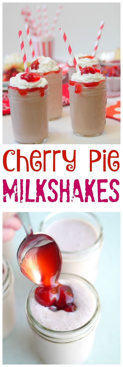 Cherry+Pie+Milkshakes Pie Milkshake, Nonalcoholic Drink, Milkshake Recipe Easy, Winter Dessert Recipes, Milkshake Recipe, Drink Recipes Nonalcoholic, Popular Desserts, Milkshake Recipes, Winter Desserts