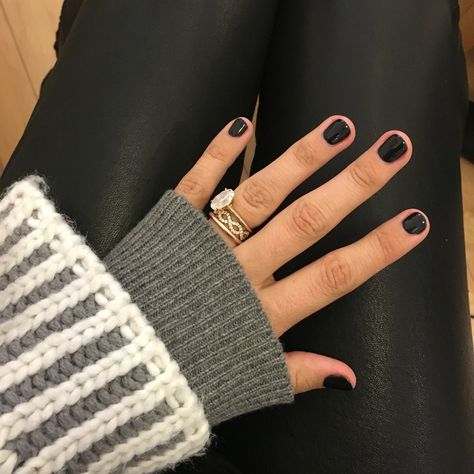 Short Natural Nails Black, Very Short Black Nails, Super Short Black Nails, Black Gel Manicure Short, Short Matte Black Nails, Black Mani Pedi, Black Short Nails, Black Nails Short, Really Short Nails