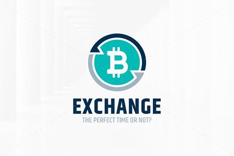 Bitcoin Exchange Logo Template by LiveAtTheBBQ on @creativemarket Exchange Logo Design Ideas, Exchange Logo Design, Exchange Logo, Funny Vintage Ads, Futures Trading, Banks Logo, Church Backgrounds, Bitcoin Logo, Bitcoin Trading